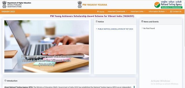 PM Yashasvi Yojana Portal