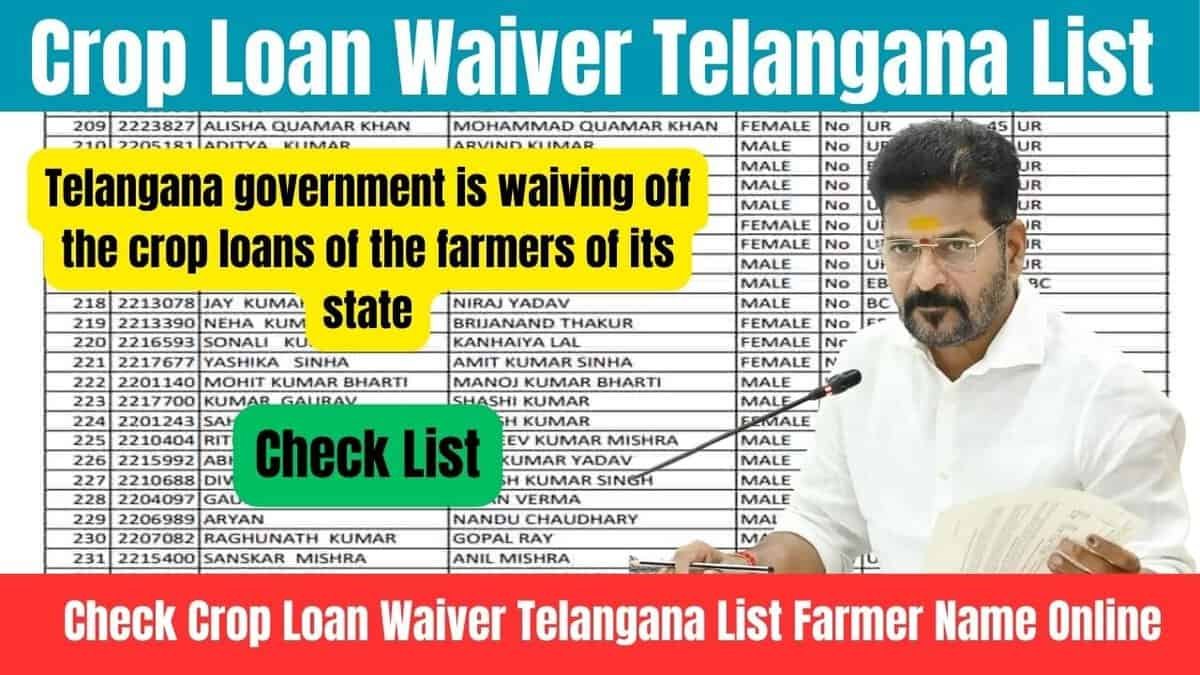 Crop Loan Waiver Telangana List