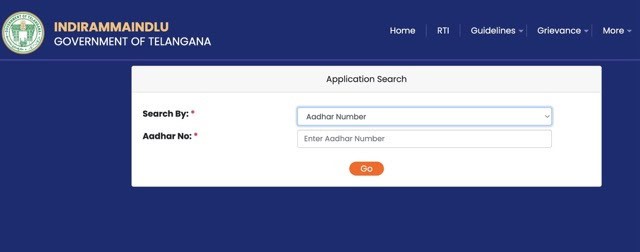 Search Indiramma Illu Sanction List by Aadhar No