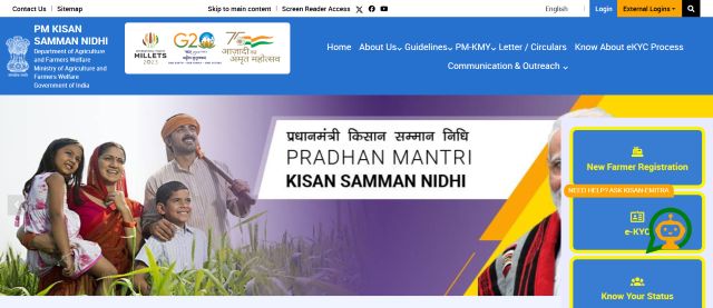 PM Kisan 20th Installment website