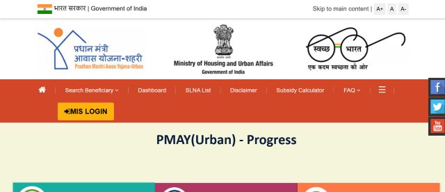 PMAY 2.0 Urban status website
